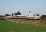 401 508 als ICE 1171 (Hamburg-Altona–Karlsruhe Hbf) am 04.09.2014 zwischen Bad Bevensen und Uelzen