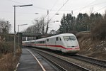 Nachschuss auf 401 520-2  Lüneburg  am 08.02.2015, als dieser als ICE 279 (Berlin Ostbahnhof - Basel SBB) durch Schallstadt gen Basel fuhr.