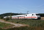 401 504 als ICE 587 (Hamburg-Altona–München Hbf) am 08.09.2016 zwischen Oberdachstetten und Lehrberg