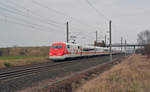 Der Duplo-ICE 401 012 fuhr am 10.02.18 als ICE 707 von Hamburg nach München.