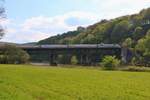 ICE 1 als Umleiter nach Kassel-Wilhemshöhe. Aufgenommen am 01.05.2016 auf der Werra-Brücke bei Laubach zwischen Hedemünden und Hann. Münden.