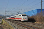 ICE 401 575-8 fährt Richtung Bahnhof Itingen. Die Aufnahme stammt vom 25.01.2020.