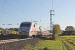 Nachschuss auf 401 574-9  Zürich , als dieser am Nachmittag des 16.10.2019 bei der Fa. Jaocby in Auggen über die Rheintalbahn vorbei in Richtung Schliengen fuhr, als dieser auf dem Weg in die Schweiz war.