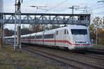 16.11.2020 | ICE 894 (Leipzig-Bitterfeld-Berlin) | Durchfahrt Bahnhof Saarmund | BR 401  Frankenthal/Pfalz  |