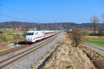 401 001 DB Fernverkehr als ICE 786 (M�nchen Hbf - Hamburg-Altona) bei Oberdachstetten, 28.03.2022

