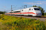 ICE 1 Nummer 401 512-9  Memmingen  am 22.8.26 bei Vierkirchen.