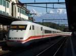 DB - ICE 401 584-4 bei der Ausfahrt aus dem Bahnhof von Thun nach Spiez - Interlaken Ost am 20.09.2007