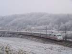 Dieser ICE-1 (Br.401) ist am 27.Dezember 2007 auf dem Weg von Mnchen Hbf nach Berlin-Ostbahnhof.