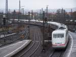 Ein ICE-1 (Br.401) ist am 5.Janaur 2008 auf der Fahrt von Mnchen Hbf nach Berlin-Ostbahnhof.