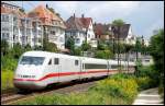 Ein ICE-1 auf der Fahrt nach Mnchen Hbf. Aufgenommen am 16.August 2008 kurz vor der Bahnhofseinfahrt in Ulm.