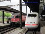 ICE 1  Zrich  neben Re 4/4 in Basel SBB