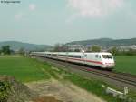 401 014-6  Friedrichshafen  als ICE 574 (Stuttgart - Hamburg-Altona) bei Heddesheim-Hirschberg (ehemals Grosachsen-Heddesheim).