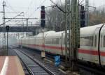 ICE1 verlsst in sdlicher Richtung den Bahnhof Kassel-Wilhelmshhe (16.2.2013, ich hatte dieses Bild heute vormittag irrtmlicherweise als ICE2 eingestellt, danke fr den Hinweis).