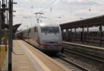 DB 401 xxx als umgeleiteter ICE 370 von Interlaken Ost nach Berlin Hbf (tief), am 18.07.2013 beim Betriebshalt in Naumburg (S) Hbf.