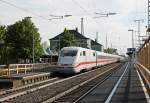 Am 17.04.2014 fuhr 401 584-8  Bruchsal  auf der Fahrt als ICE 274 (Basel SBB - Berlin Ostbahnhof) durch den Bahnhof von Badischen Müllheim gen Freiburg.
