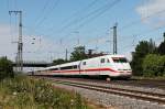 Nachschuss auf 401 511-1  Nürnberg  am 14.06.2014 als ICE 274 (Basel SBB - Berlin Ostbahnhof), als dieser durch den Bahnhof von Müllheim (Baden) fuhr.