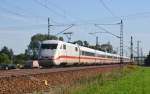 Ein ICE der Baureihe 401 fuhr am 30.08.15 als ICE 793 von Hamburg kommend durch Gräfenhainichen seinem Ziel Leipzig entgegen.