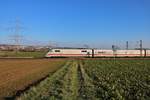 DB Fernverkehr ICE1 (401 075) am 18.11.18 auf der KBS630 bei Bad Vilbel Dortelweil 