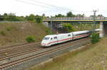 DB 401 018-7  Gelnhausen  als ICE 802 von Mnchen Hbf nach Hamburg-Altona, am 01.09.2021 in Erfurt-Linderbach.