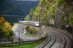 ICE 1163 auf der Fahrt von Karlsruhe Hbf nach München Hbf fährt hier die Geislinger Steige hinauf. Aufgenommen am 03.10.2022