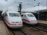2 ICE's 1 in Karlsruhe Hbf, stehen zur Abfahrt bereit in Richtung Berlin Ostb./Zrich.