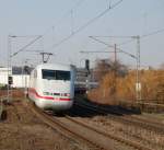 Am frhen Nachmittag des 8.3.2011 durchfhrt dieser ICE1 den S-Bahnhof Stuttgart-Feuerbach in Richtung Hauptbahnhof.