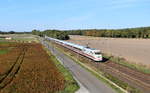 402 012  Potsdam  + 402 042  Quedlinburg  als ICE 1681 (Hamburg-Altona-München Hbf) am 12.10.2018 bei Burgdorf