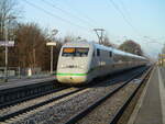 Mit 120km/h rauschte der 402 014,am 18.Januar 2022,durch Greifswald Süd,nach Berlin.