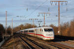 402 011-1  Uelzen  und 402 029-3  Templin  als ICE 845 Richtung Berlin Ostbahnhof in Essen Frohnhausen, 1. März 2026