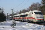 ICE 2 Doppel im Schnee in Winkel am 17.02.2010