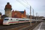 402 026-9  Lutherstadt Wittenberg  als ICE 848 von Berlin Ostbahnhof nach Kln Hbf & 402 017-8  Bergen auf Rgen  als ICE 858 von Berlin Ostbahnhof nach Kln Hbf in Rathenow.