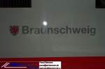 Dieser ICE 2 hrt auf  Braunschweig , wie man sieht.