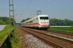 Triebkopf des ICE Saarbrcken auf dem Weg nach Mnchengladbach auf der Kbs 465 zwischen Gubberath und Jchen. 19.5.2013