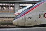 Nasenvergleich von SNCF Alstom TGV Duplex 4716 (310 0032) und DB Fernverkehr ICE3 (403 xxx) am 01.12.18 in Frankfurt am Main Hbf