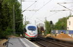 Der ICE3 DB aus Frankfurt-am-Main(D) nach Brüssel-Süd(B) kommt als Umleiter durch Erkelenz in Richtung Aachen.