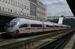 Am 22.8.19 fuhr der kleine ICE, 403 514, von München nach Dortmund in den Ulmer Hbf ein.