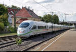 403 511-9 (Tz 311  Wiesbaden ) und 403 556-4 (Tz 356) als umgeleiteter ICE 519 (Linie 42) von Dortmund Hbf nach München Hbf, ersatzweise für einen ICE 4, durchfahren den Bahnhof Asperg auf