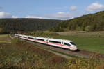 403 004  Solingen  auf dem Weg nach Würzburg am 11. Oktober 2022 bei Harrbach im Maintal.