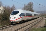 403 522 als ICE 101 (Dortmund Hbf–Basel SBB) am 18.03.2016 in Kollmarsreute, aufgenommen vom Bahnsteigende