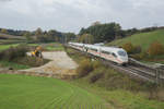 403 019  Bergisch Gladbach  mit einem ICE Richtung München Hbf bei Fahlenbach, 21.10.2017