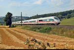 Nachschuss auf 403 505-1 (Tz 305  Baden-Baden ) als verspäteter ICE 516 (Linie 42) von München Hbf nach Dortmund Hbf, der in Uhingen auf der Bahnstrecke Stuttgart–Ulm (Filstalbahn | KBS 750) fährt.
(Neubearbeitung)
[26.7.2019 | 16:22 Uhr]