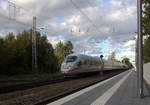 Der ICE3 DB aus Frankfurt am Main nach Brüssel-Süd kommt durch Kohlscheid als Umleiter aus Richtung Mönchengladbach,Herzogenrath und fährt in Richtung Aachen-West,Hbf und