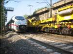 Ein umbekannter ICE3 durchfhrt die Baustelle kurz vor dem Oberhausener HBF.