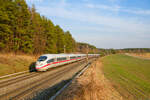 403 0xx DB Fernverkehr  Mittenwald  als ICE (M�nchen Hbf - Dortmund Hbf) bei Hagenb�chach, 20.03.2022