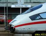 ICE 3 mit offener Bugklappe in Dortmund Hbf.