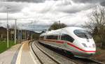 Nachschuss:403 035-9 auf seiner ersten Fahrt als ICE Konstanz bei der Durchfahrt Singen Landesgartenschau am 19.4.08