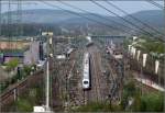 Blick von Südosten auf den Bahnhof Vaihingen (Enz).