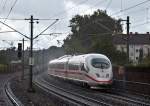 ICE nach Mnchen Hbf bei strmendem Regen am 30.08.2010 kurz nach Nrnberg Gleihammer.