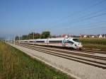 Der 403 012 nach Mnchen am 24.09.2011 unterwegs bei Hattenhofen.