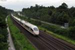 403 024-3  Frth  und 403 014-3  Bergisch Gladbach  als ICE 209 kurz vor dem Abzweig Saalbach bei Wiesental. Aufgenommen am 20.07.2012.